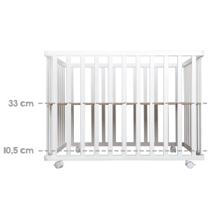 Roba Laufgitter 75x100 cm Alb Pliabil Mobil cu Role - Img 9
