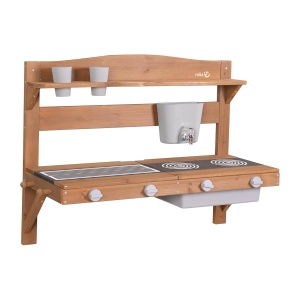 Roba Matschkuche pentru copii - Bucatarie de exterior cu accesorii, din lemn tratat, 65x85x35 cm