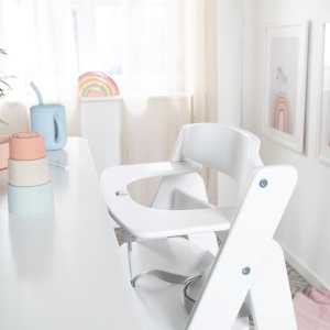 roba Scaun inalt Stair 'Sit Up Click 'N' Flex' - Scaun inalt in crestere din lemn - Inchidere inovatoare cu clic - Alb - Img 3