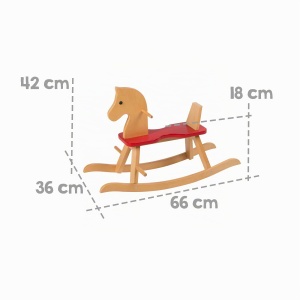 Roba Schaukelpferd - Calut de balans din lemn masiv, rosu, cu inaltimea de 55 cm - Img 2