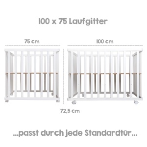 Roba Style Set 75x100 cm Alb-Gri Cu Matrata si Inaltime Reglabila - Img 6
