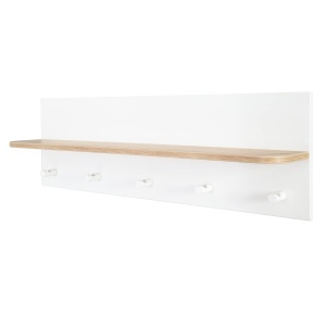 Roba Wandgardarobe Ava, 90 cm, cu 5 suporti, culoare alba si decor Artisan Eiche - Img 5