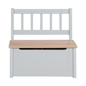 Roba Woody Kindertruhenbank Taupe Lemn Lacuit Spatiu Depozitare Sigur - Img 4