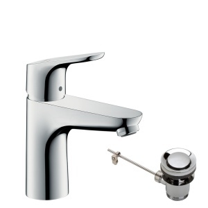 Robinet baie hansgrohe Focus, EcoSmart, inaltime 100mm, crom