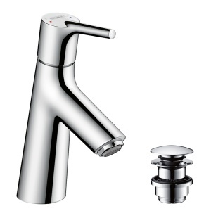 Robinet baie hansgrohe Talis S 80, crom, cu sistem Push-Open, inaltime 80mm