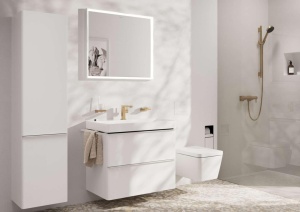 Robinet baie hansgrohe Tecturis E 110, bronz periat, economisire apa, design modern - Img 4