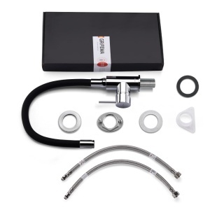 Robinet de bucatarie GRIFEMA, inaltime 40.1 cm, rotire 360, negru mat - Img 8
