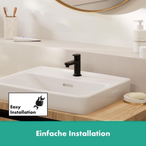 Robinet pentru chiuveta hansgrohe Vernis Blend, Kaltwasser, Mattschwarz, EcoSmart - Img 8