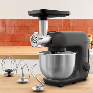 Robot de bucatarie Tefal Bake Essential Coal 4-in-1, set de coacere + masina de tocat carne, 800 W, 6 viteze si functie de impuls, bol din otel inoxidabil, capacitate de 4,8 litri, negru, QB161H38 - Img 5