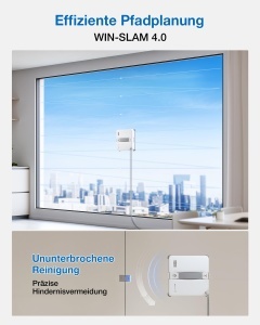 Robot de curatare feronerie ECOVACS WINBOT Mini 2, design ultra-slim, 6 moduri de curatare - Img 7
