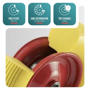 Roda pentru carucior VOUNOT 4.804.00-8, Pannensicher, Galben, 210 kg - Img 2