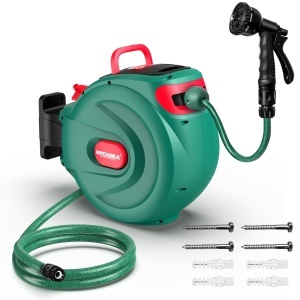Rola de furtun HYCHIKA 30M cu sistem Auto-Lock, 8 moduri de pulverizare, design compact