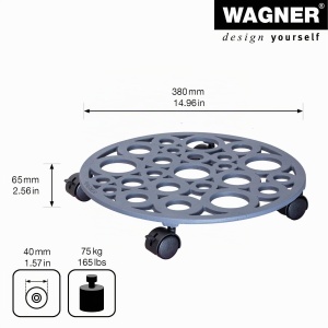 Rola pentru plante WAGNER BUBBLE 38 x 6,5 cm, Gusseisen, 50 kg, gri - Img 3