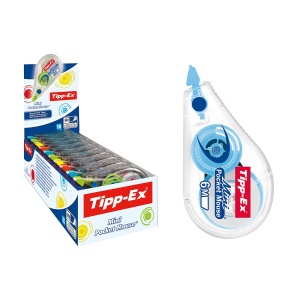 Roller Corector Tipp-Ex Mini Pocket Mouse, 6m x 5mm, 10 bucati, 4 culori