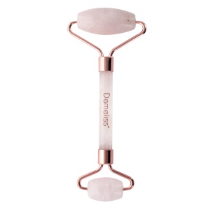 Roller de fata Demeliss Beauty din Rosenquarz, cu 2 aplicatoare, efect calmant