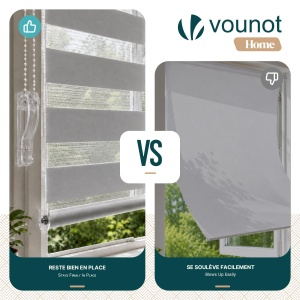 Rollo Dublu VOUNOT 2 bucati, 100x150cm, Grigiu, Material Polyester - Img 5