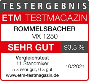 ROMMELSBACHER Blender MX 1250-22.000 rpm, control continuu al vitezei, butoane functionale (Smoothie, Clean/Pulse, Ice Crush), ulcior de sticla, carcasa din otel inoxidabil, lama speciala, 1200 wati - Img 9