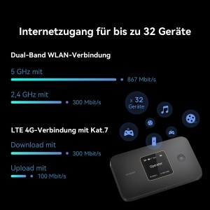 Router WiFi Mobil HUAWEI 4G Mobile WiFi 3, 3000 mAh, 32 dispozitive - Img 3