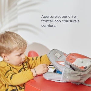 Rucsac ergonomic Nuvita 8741 pentru copii 3-6 ani, culoare gritigru, cu compartimente - Img 4