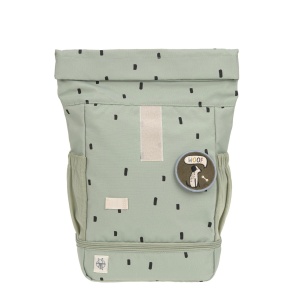 Rucsac pentru gradinita LASSIG Rucsac pentru copii Rolltop cu curea de piept hidrofug, 11 litri/Mini Rucsac Rolltop Happy Prints Olive - Img 8