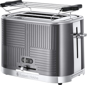 Russell Hobbs Toaster Geo Steel 25250-56 Gri 1640W Functie Lift and Look