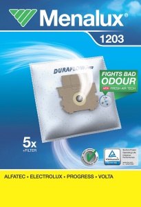 Sac aspirator Menalux 1203, set 5 bucati, compatibil Electrolux, Progress, Tornado, Volta