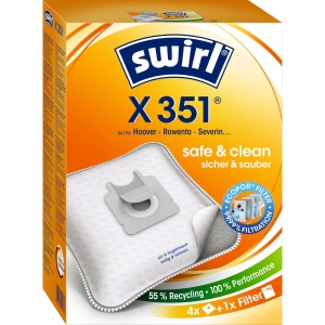 Sac aspirator Swirl X 351 EcoPor, 4 bucati, filtrare 99.99, material rezistent