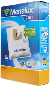 Sac de aspirator Menalux 2101, 5 bucati, Duraflow, alb - Img 2