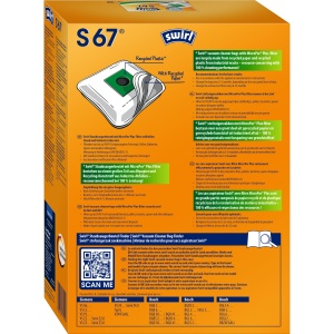 Sac de aspirator Swirl S 67 EcoPor, 4 bucati, filtrare 99,99, rezistent - Img 2