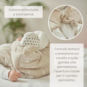 Sac de dormit MOOVO by Nuvita 90200, 100 bumbac bio, TOG 2.5, bej, 2 ani - Img 4