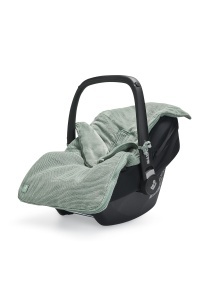 Sac de dormit pentru bebelusi Jollein Basic Knit, verde, cu fleece, pentru scaune auto si carucioare - Img 2