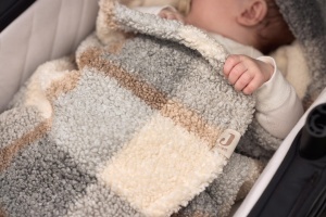 Sac de dormit pentru bebelusi Jollein Check Boucle Teddy, pentru scaun auto si carucior - Img 3