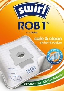Sac pentru aspirator Swirl ROB 1, 8 bucati, filtrare 99,99, reciclabil