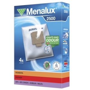 Sac vacuum Menalux 2500, 4 saci, filtrare eficienta, alb
