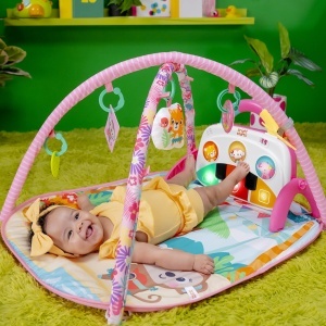 Saltea de joaca Bright Starts 4-in-1 Groovin Kicks, Muzica, Lumini, 5 Jucarii - Img 2