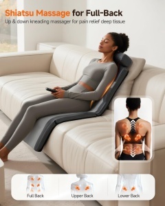 Saltea de Masaj Snailax, Shiatsu, 3 nivele viteza, 8 motoare, cu incalzire - Img 2