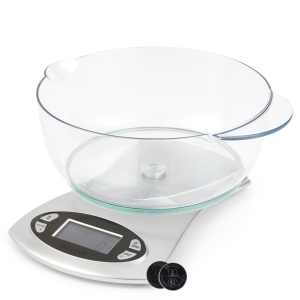 Salter 1069 SVDR Cantar digital de bucatarie - electronic, poate fi spalat in masina de spalat vase, bol de 1,8 l, ceas cu scara 4 in 1, cronometru, senzor de temperatura a camerei, afisaj LCD mare, usor de citit pentru imperial / metric - Img 1