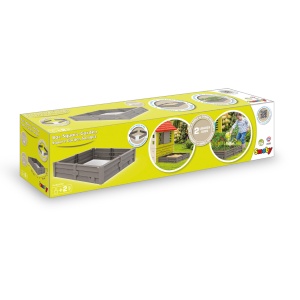 SandBox Smoby 2-in-1 Square Garden - 76x76 cm, Plastic reciclat, Cu fund - Img 6