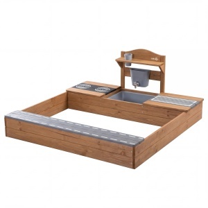 Sandkasten din lemn cu Matschkuche - FSC - Teak, pentru copii de la 12 luni