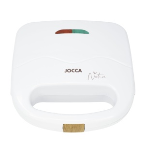Sandwich maker Jocca Nature Line 750W alb finisaj bambus placi antiaderente - Img 2
