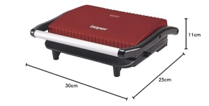 Sandwich maker pentru prajitor de paine BEPER P101TOS002 850W placa antiaderenta maner termoizolant rosu - Img 8