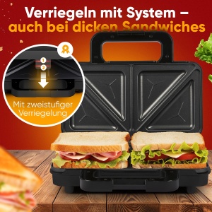 Sandwich Maker ProfiCook PC ST 1315, 900W, Placi Mari pentru XXL-Toasts - Img 4