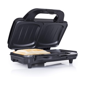 Sandwich Maker Tristar SA-3060 - Farfurii pentru gratar extra adanci - doua portii la un moment dat negru - Img 1