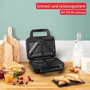 Sandwich-Waffel-Panini Maker Tefal SW383D10, 700W, Antiaderent, Negru - Img 5