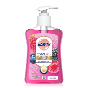Sapun lichid antibacterian Sagrotan cu aroma de mure si fructe de padure 3 x 250 ml - Img 2