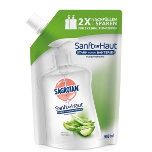 Sapun lichid Sagrotan cu Aloe Vera, 500 ml, antibacterian, refill - Img 2