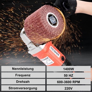 Satinier cu perie HYCHIKA 1400W, variator de viteza 600-3600RPM, multifunctional - Img 2