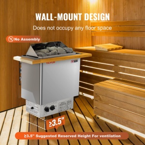 Sauna electrica VEVOR SCA-80BS, 8 kW, 400 V, pentru spatii de 8-12 m - Img 6