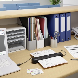 Scanner documente portabil Epson Workforce ES-50, 600 dpi, USB, negru - Img 2