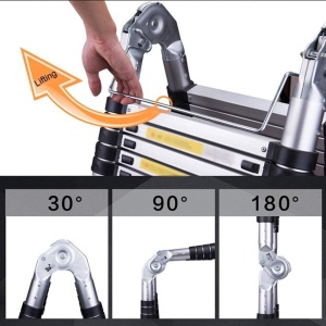 Scara telescopica de 5 m Scara extensibila din aluminiu de inalta calitate Scara din aluminiu Scara din aluminiu Design telescopic cu scara multifunctionala incarcabila pana la 150 kg (5 m 2,5 + 2,5) - Img 5